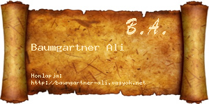 Baumgartner Ali névjegykártya